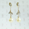 Dainty Diamond & Pearl Drop Earrings