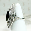 Bold Onyx & Marcasite Art Deco Ring