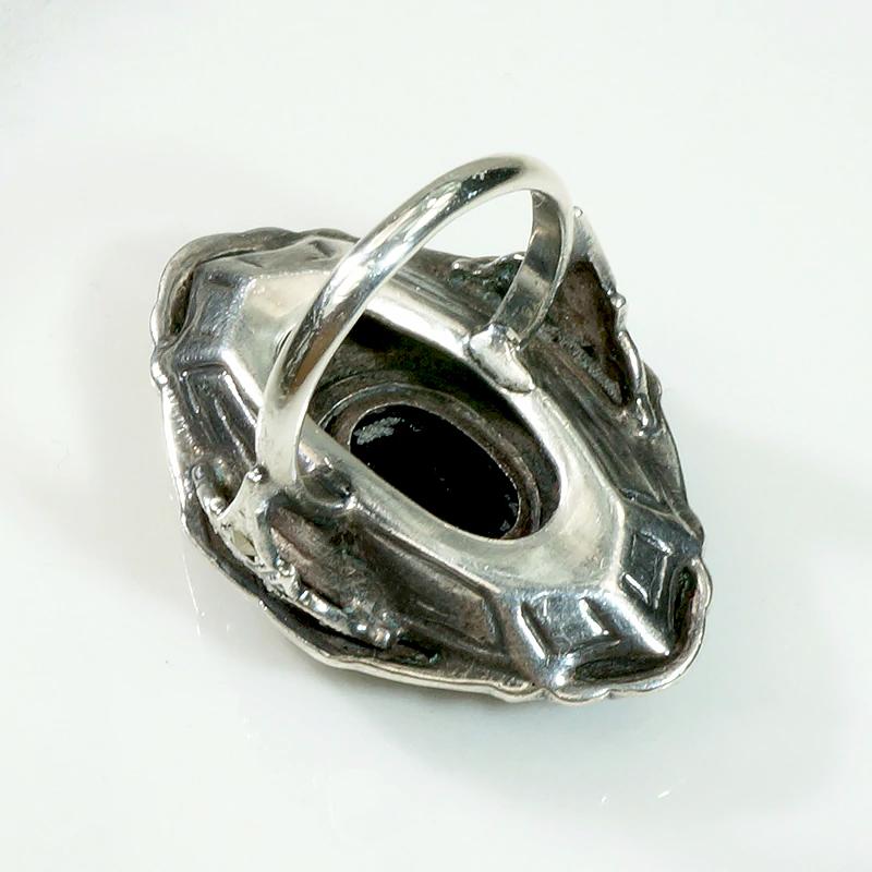 Bold Onyx & Marcasite Art Deco Ring