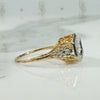 Yellow and White Gold Filigree Deco Diamond Ring