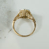 Yellow and White Gold Filigree Deco Diamond Ring