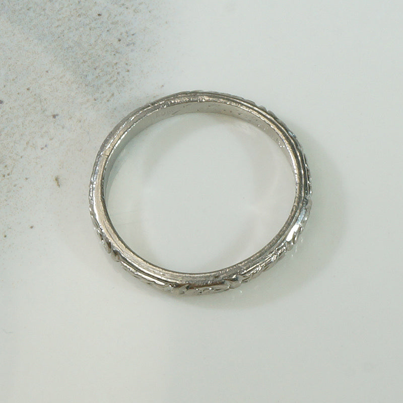 Engraved Platinum Wedding Band 1922