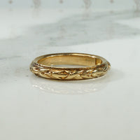 Gold Vintage Wedding Band with Tulips