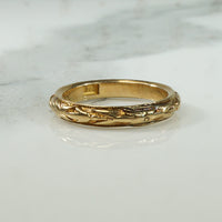 Gold Vintage Wedding Band with Tulips