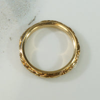 Gold Vintage Wedding Band with Tulips