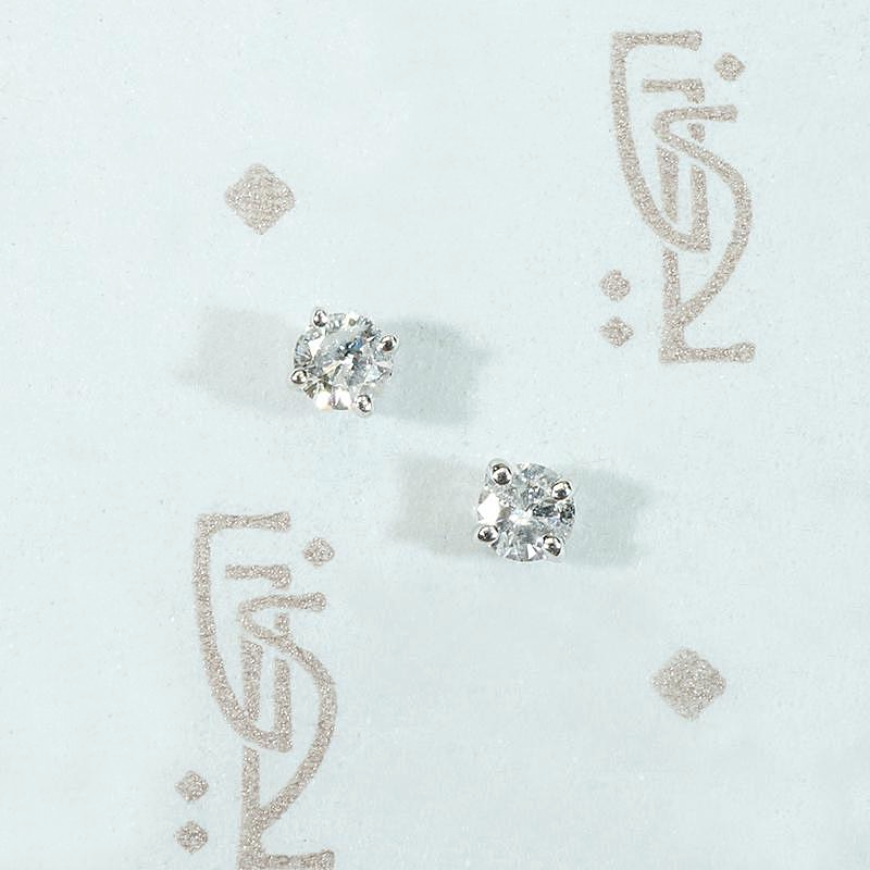 Sweet 0.20tcw Vintage Diamond in White Gold Studs