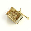 14k Gold Mad Money Charm 1950's - Gem Set Love