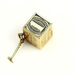 14k Gold Mad Money Charm 1950's - Gem Set Love
