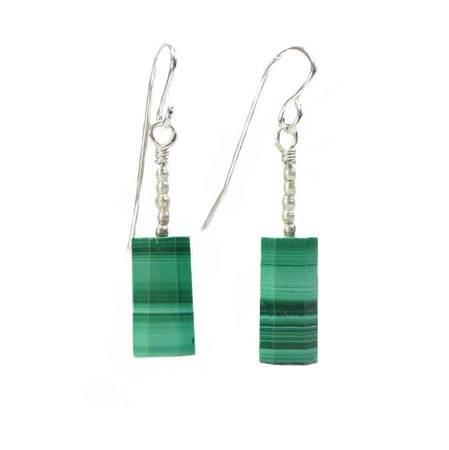 Malachite and Vintage silver Earrings by Ancient Influences