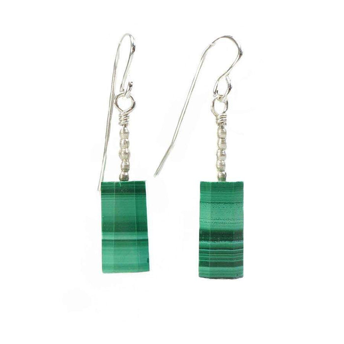 Malachite and Vintage silver Earrings by Ancient Influences