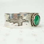 Vintage Silver Malachite Thunderbird Cuff