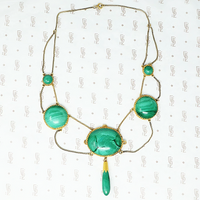 Elaborate gold malachite vicorian necklace