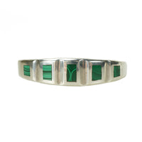 Malachite and Sterling Vintage Bracelet - Gem Set Love