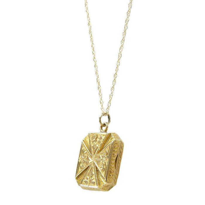 English Hallmarked Gold Locket Book Shaped