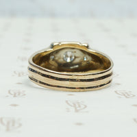 Vintage Bold 1940's 2 tone Gold Diamond Ring