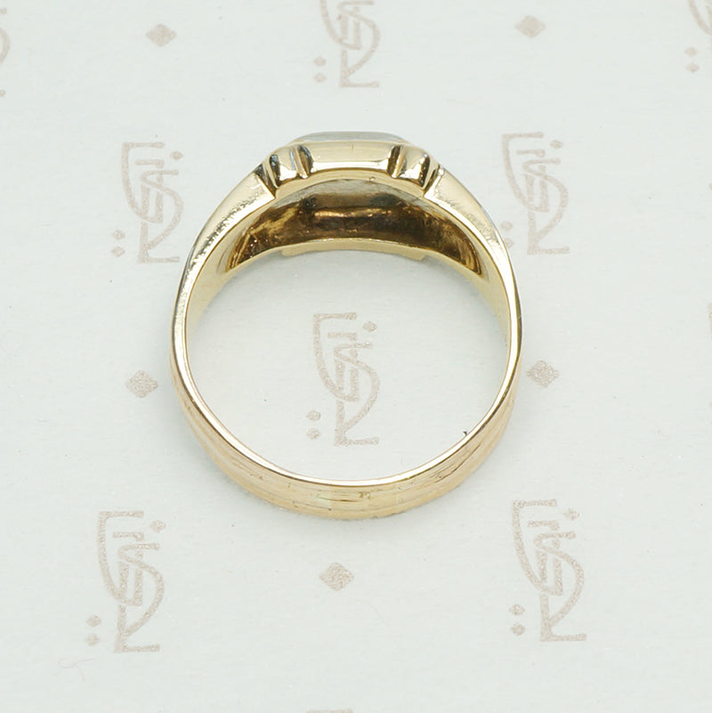 Vintage Bold 1940's 2 tone Gold Diamond Ring