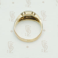 Vintage Bold 1940's 2 tone Gold Diamond Ring