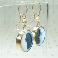 Man in the Moon Cameo Earrings