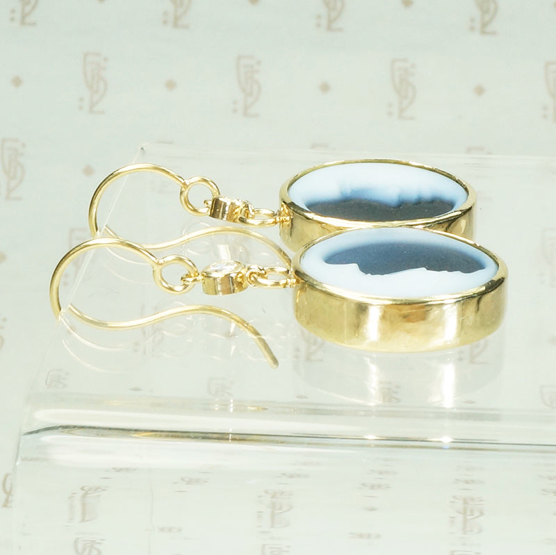 Man in the Moon Cameo Earrings