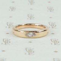Vintage marquis diamond rose gold band by 720.