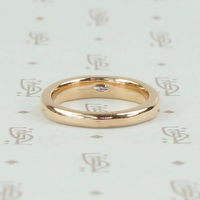 Vintage marquis diamond rose gold band by 720, back view.
