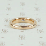 Vintage marquis diamond rose gold band by 720, back view.
