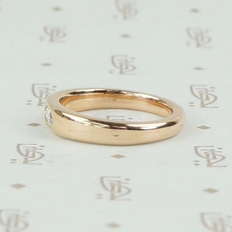 Vintage marquis diamond rose gold band by 720, left view.