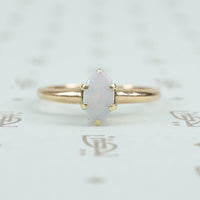 marquis  opal gold solitaire ring