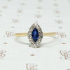 1920s Marquis Cut Sapphire Diamond Halo Ring