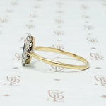 1920s Marquis Cut Sapphire Diamond Halo Ring