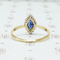 1920s Marquis Cut Sapphire Diamond Halo Ring
