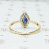 1920s Marquis Cut Sapphire Diamond Halo Ring