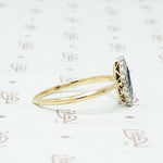 1920s Marquis Cut Sapphire Diamond Halo Ring