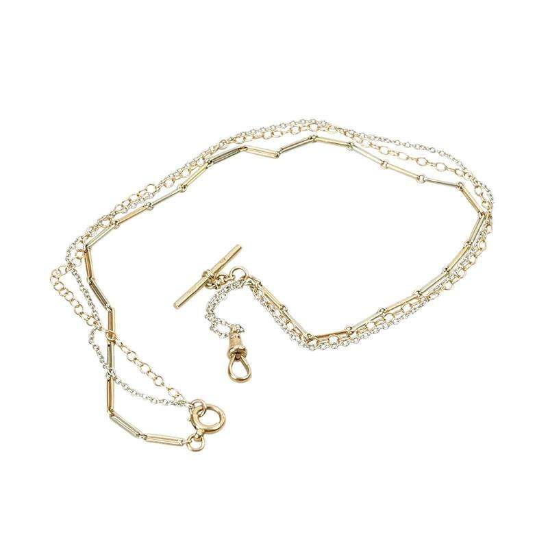 Rose and White Gold Watch Hook Necklace from the Married Chains Collection