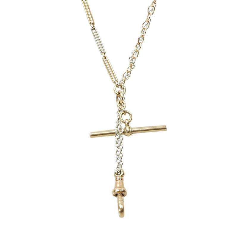Rose and White Gold Watch Hook Necklace from the Married Chains Collection