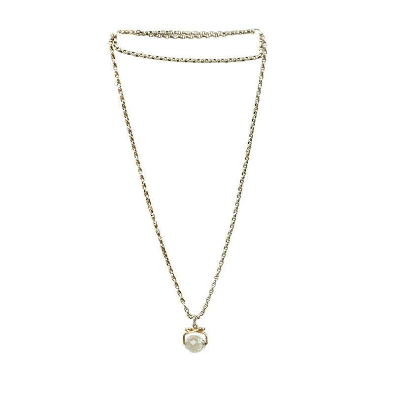 Sculpted Links of Silver and Gold with Crystal Fob
