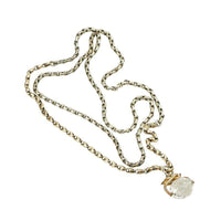 Sculpted Links of Silver and Gold with Crystal Fob