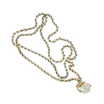 Sculpted Links of Silver and Gold with Crystal Fob