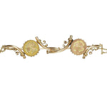 Matched Pair of Victorian Bracelets with Four Leaf Clover Motif - Gem Set Love