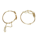 Matched Pair of Victorian Bracelets with Four Leaf Clover Motif - Gem Set Love