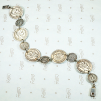 "Maximiliano Emperador" Faux Coin Sterling Bracelet