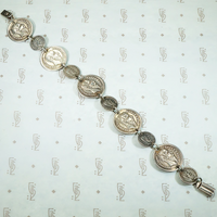 "Maximiliano Emperador" Faux Coin Sterling Bracelet