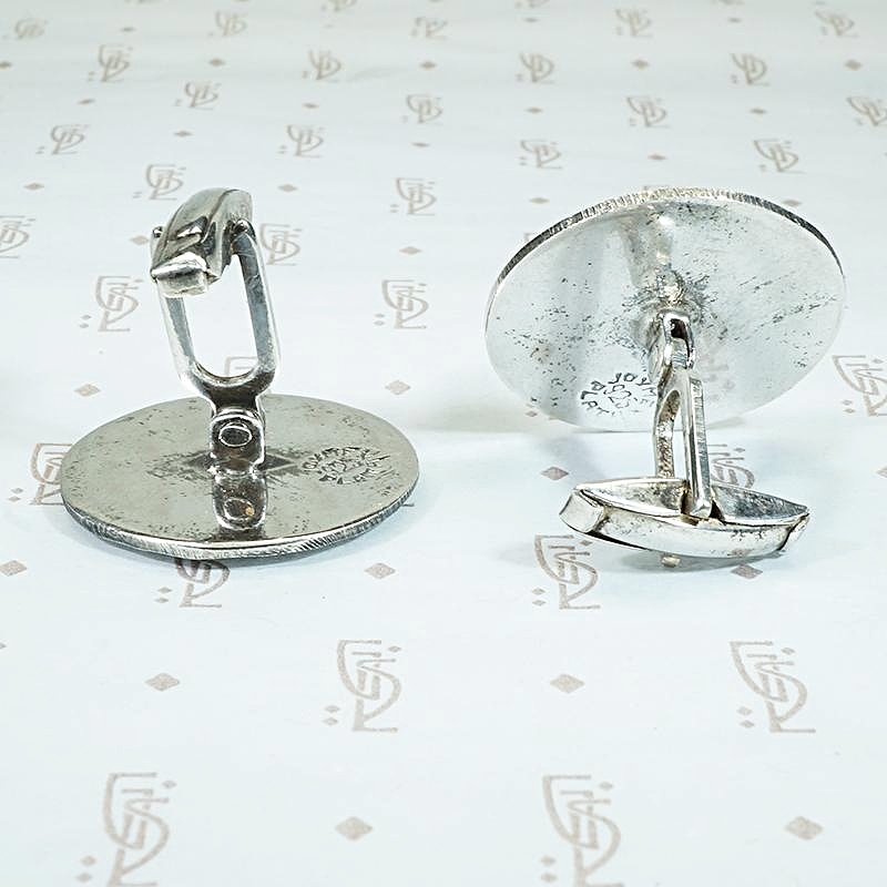 Aztec Calendar Sterling Cuff Links from Taxco