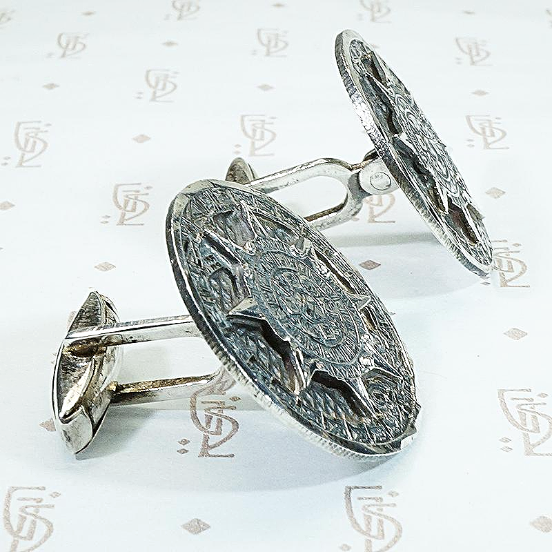 Aztec Calendar Sterling Cuff Links from Taxco