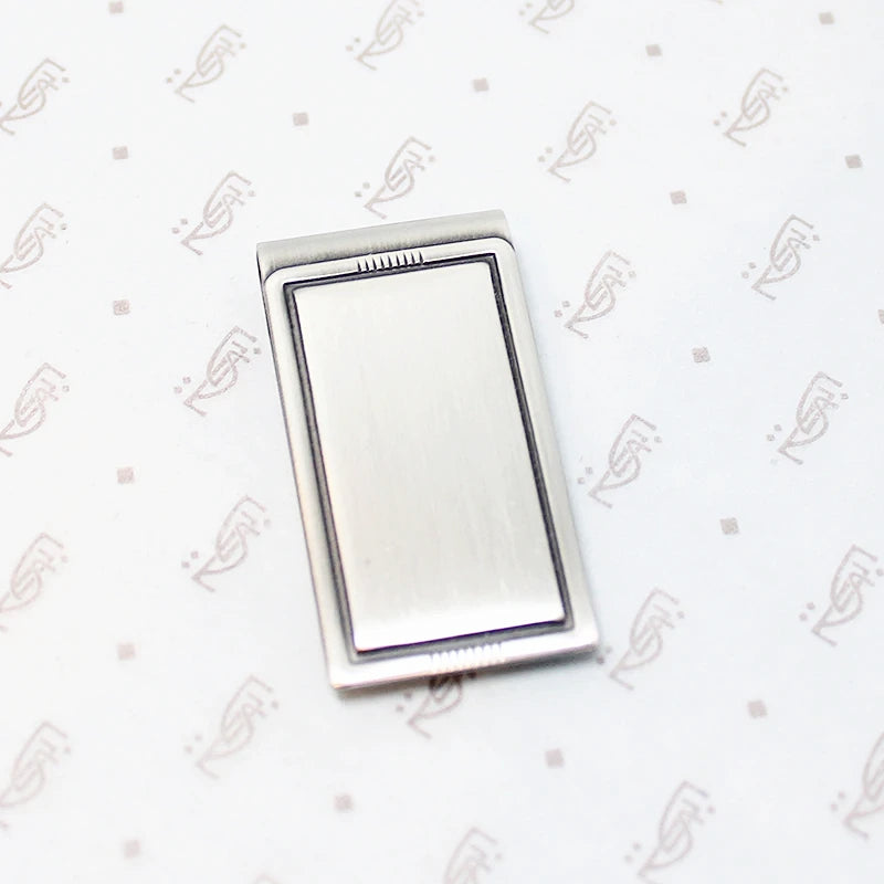 Stylish Silver Tone Money Clip with Deco Detail