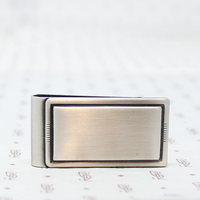 Stylish Silver Tone Money Clip with Deco Detail