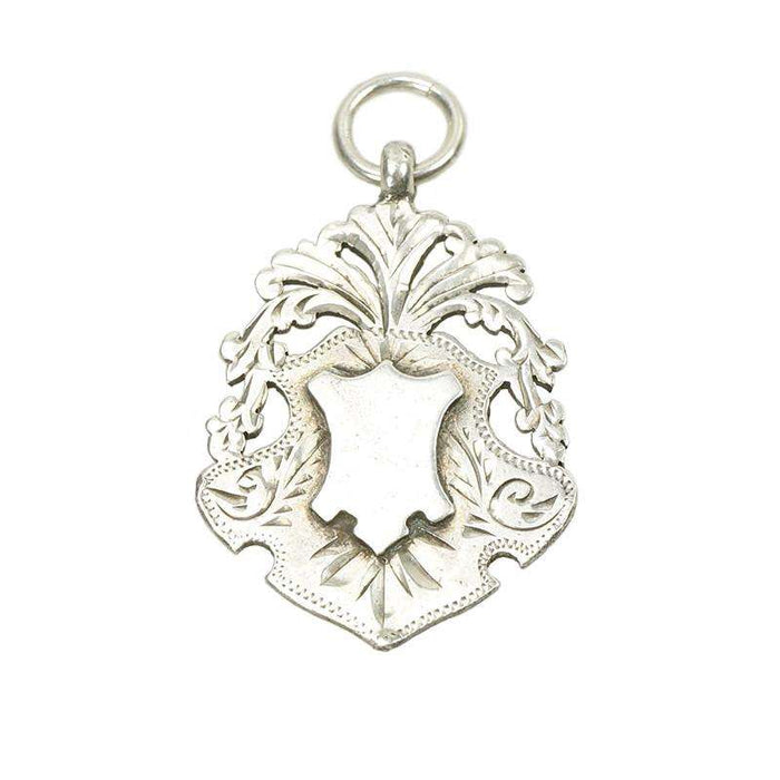 Beautifully Hand Engraved Antique English Silver Fob