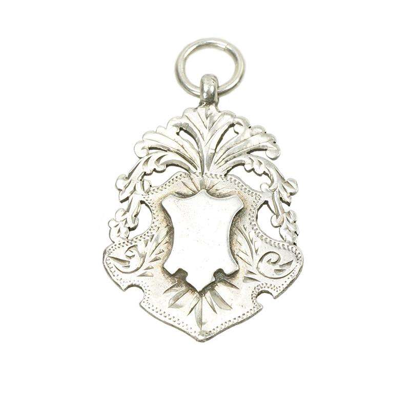Beautifully Hand Engraved Antique English Silver Fob