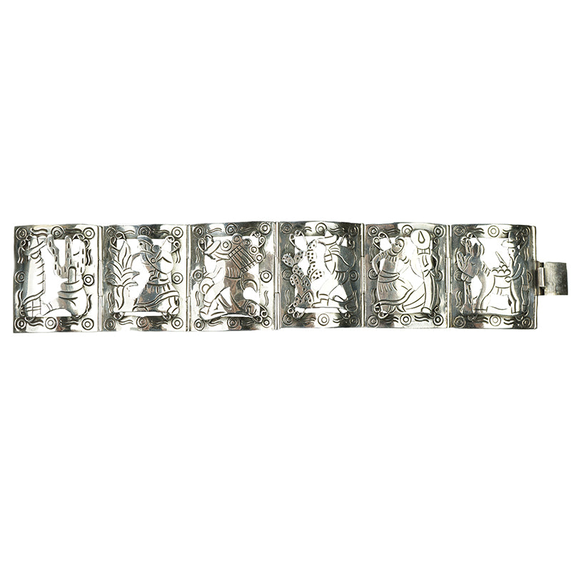 Vintage 1940s Taxco Silver Bracelet