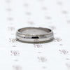Classic Wedding Band with Milgrain Detail, white gold.